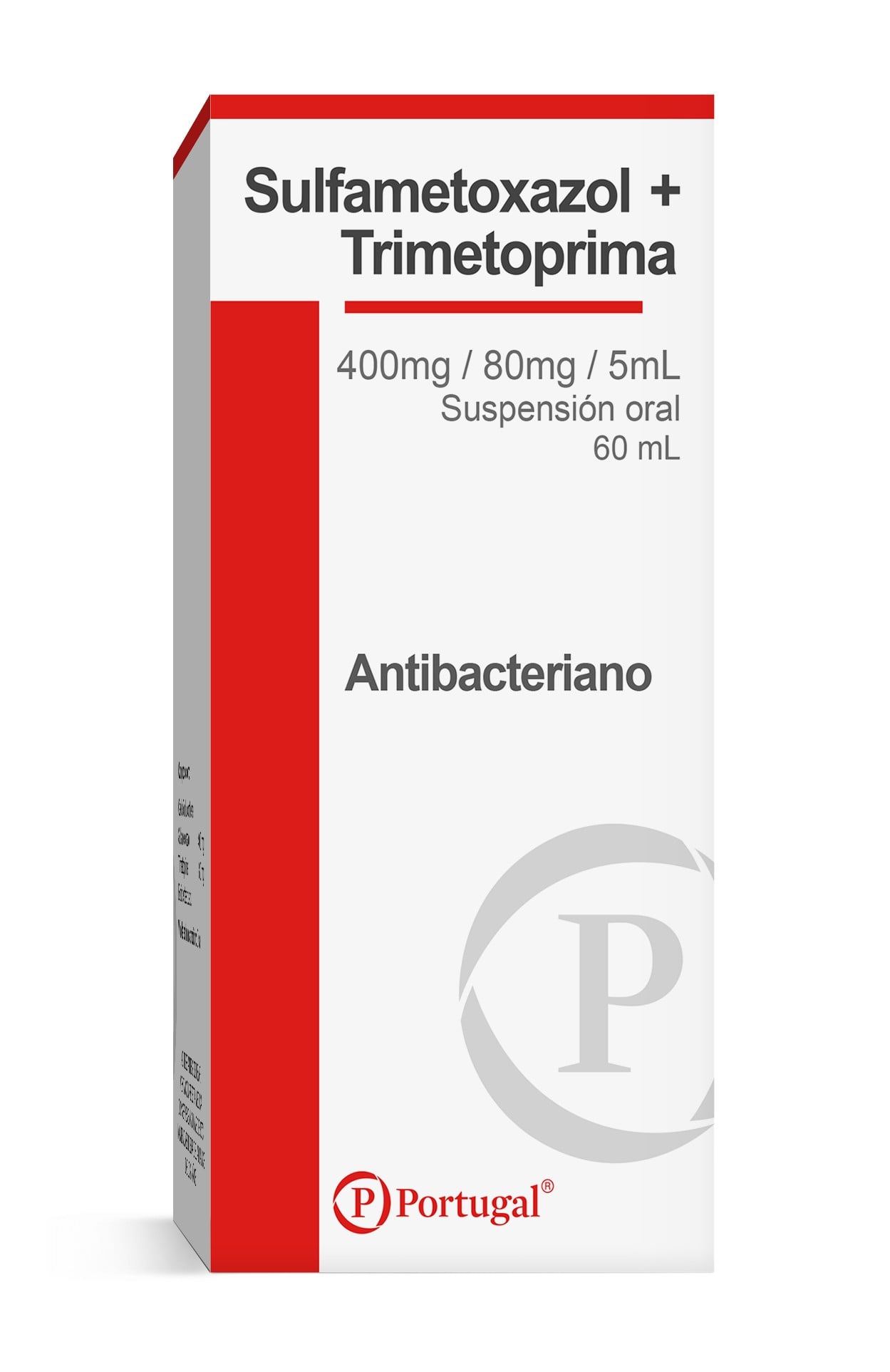 Sulfametoxazol + Trimetoprima 400/80mg/5ml Suspensi&oacute;n Oral - Frasco 60 ML, , large image number null
