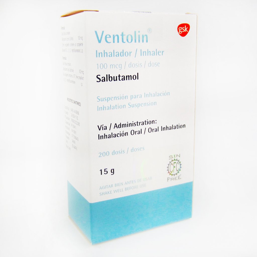 Ventolin 100 Mcg/Dosis Suspensi&oacute;n para Inhalaci&oacute;n - Frasco 200 DSS, , large image number null