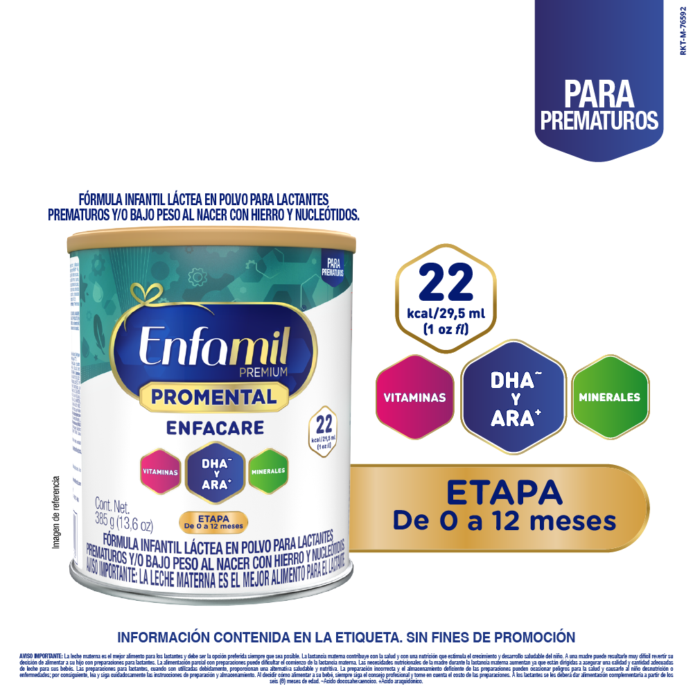 F&oacute;rmula infantil Enfamil Premium Promental Enfacare - Lata 385 g, , large image number null