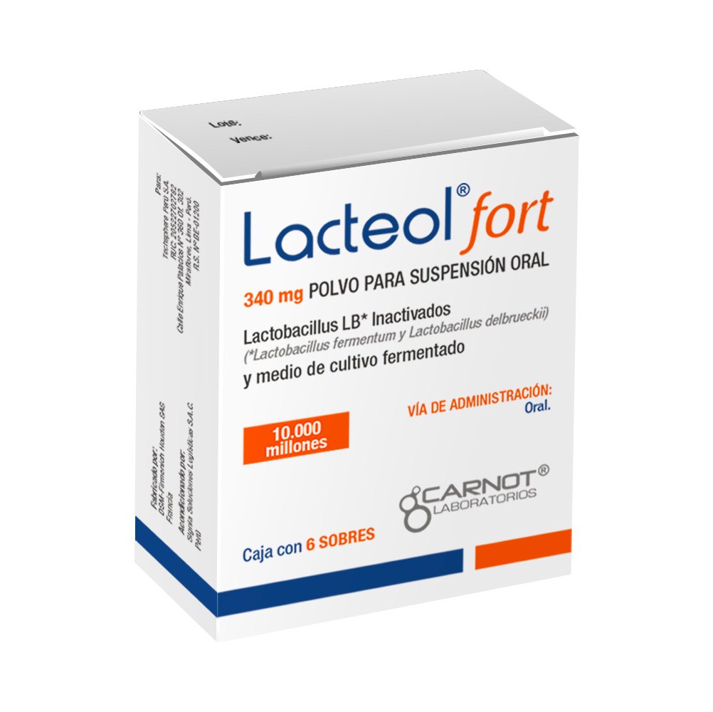 Lacteol Fort 340mg Polvo para Suspensi&oacute;n - Caja 6 UN, , large image number null