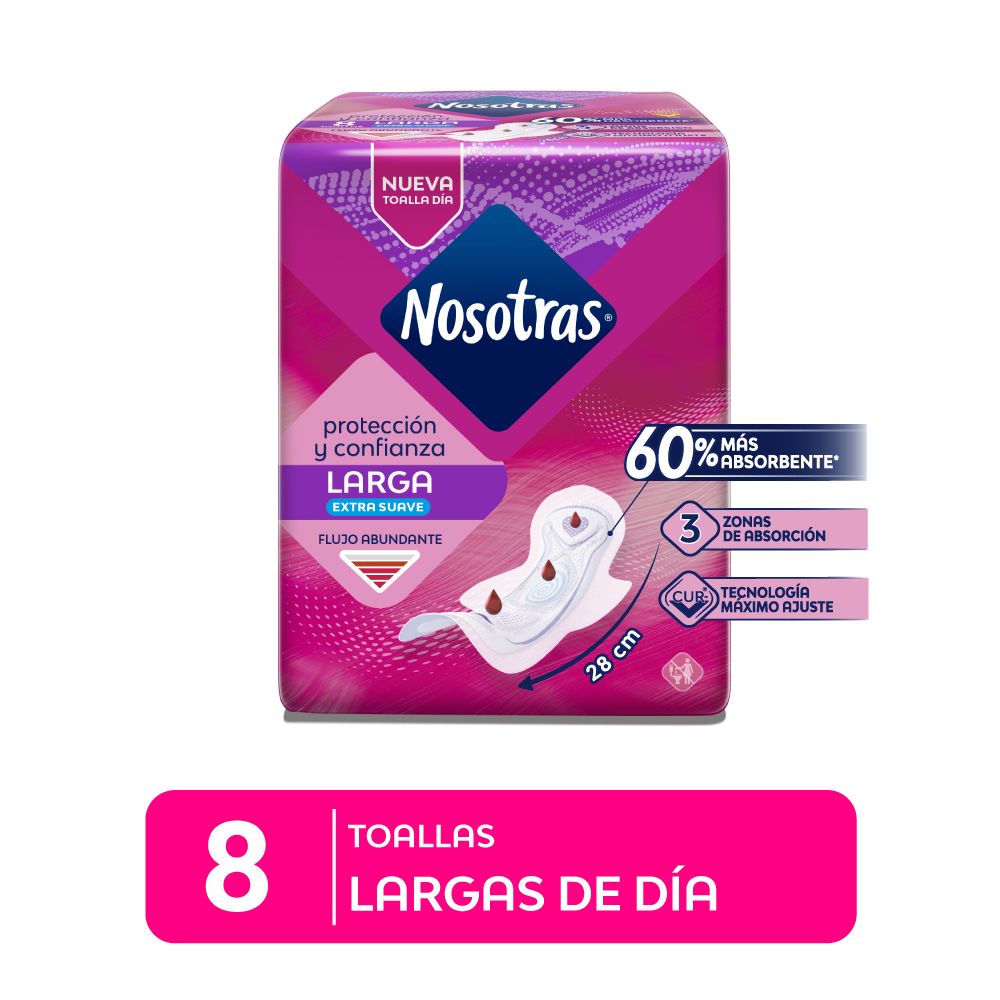 Nosotras Larga Extra Suave Protecci&oacute;n y Confianza - Bolsa 8 UN, , large image number null