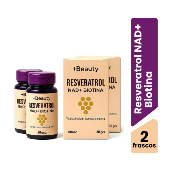 Resveratrol NAD+Biotina -  2 Frascos de 60 UN, , large image number null
