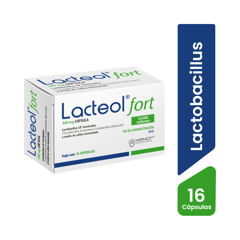 Lacteol Fort 340 mg C&aacute;psulas - Caja 16 UN, , large image number null