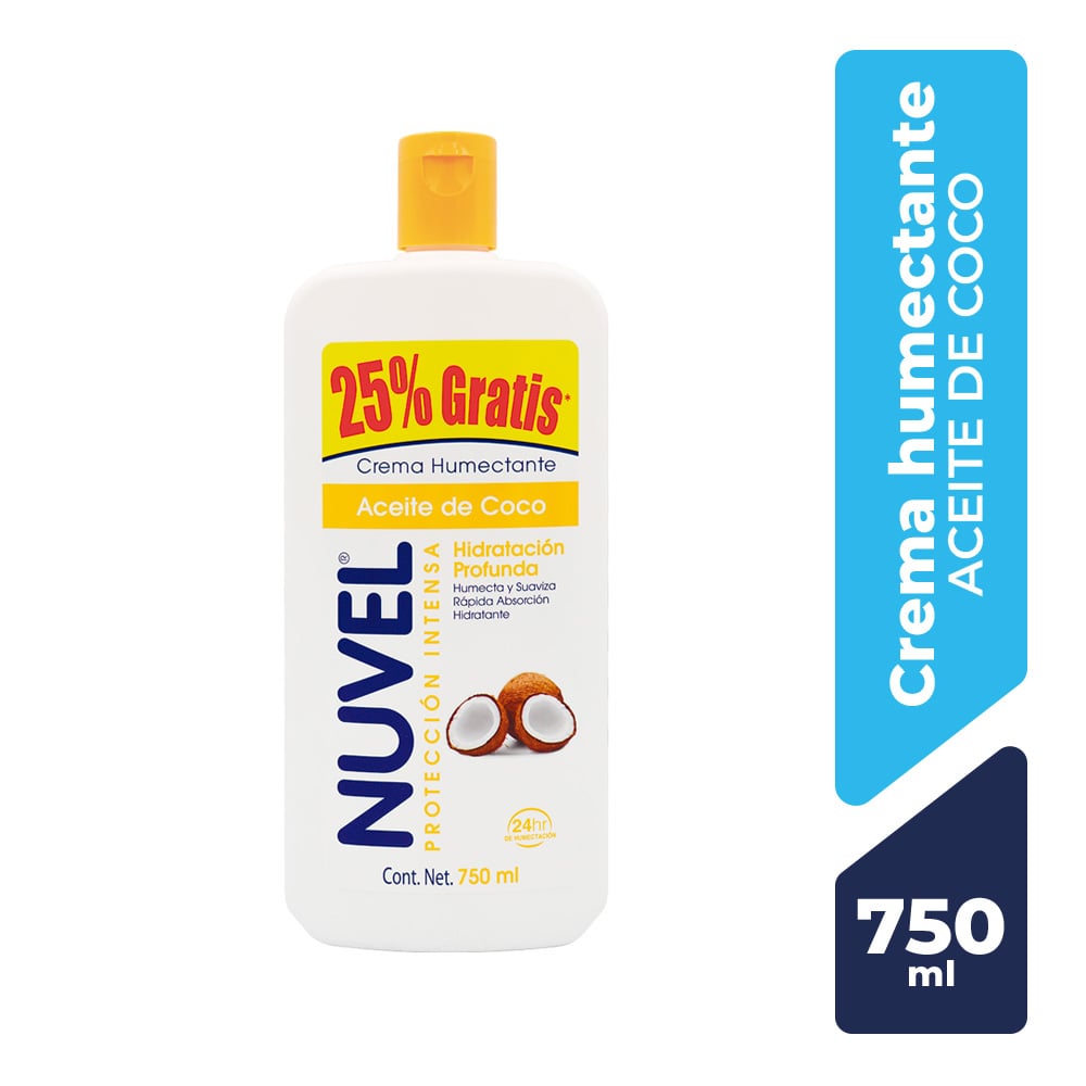 Nuvel Crema Corporal Hidratante Coco - Frasco 750 ml, , large image number null