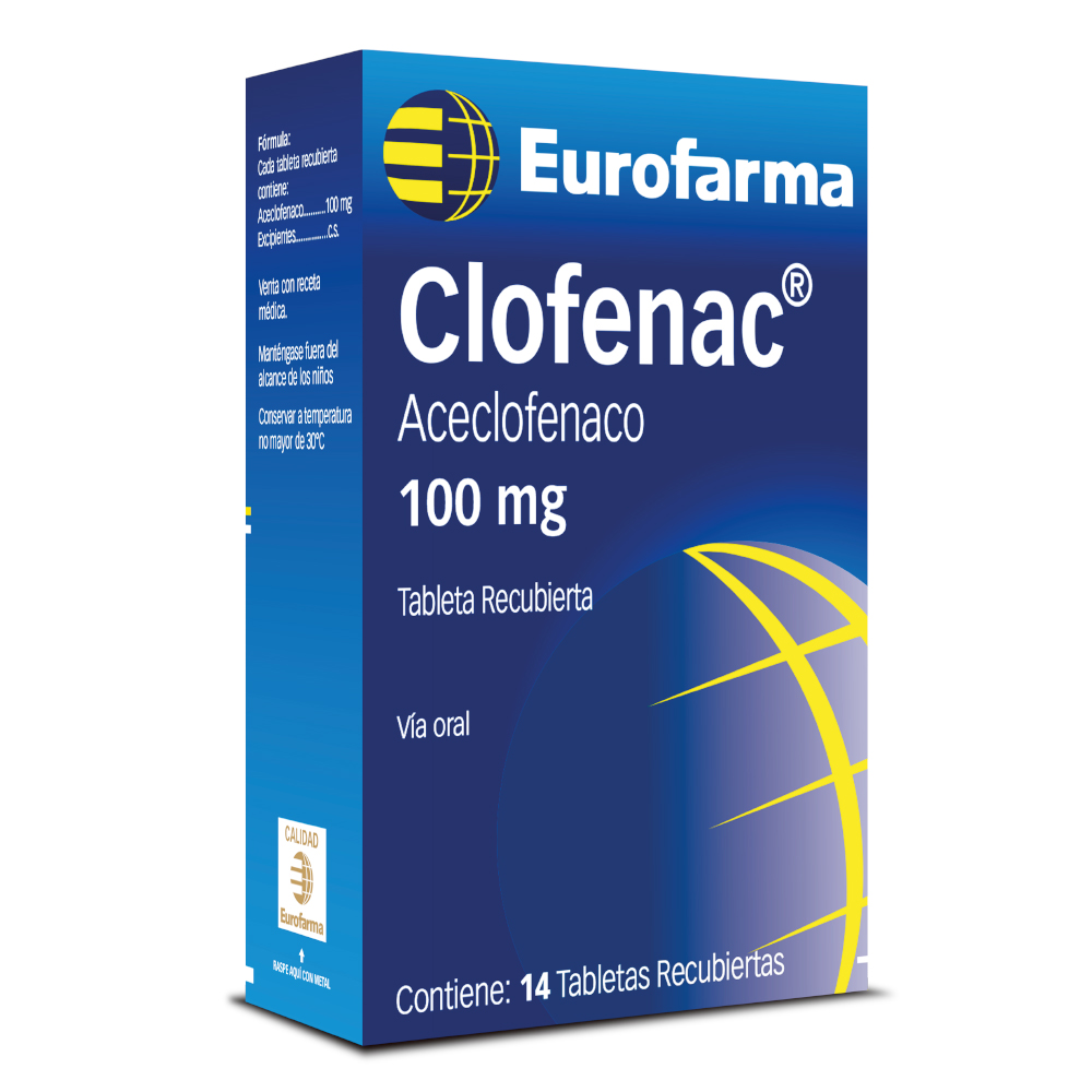 Clofenac 100mg - Caja 14 Tableta recubierta, , large image number null