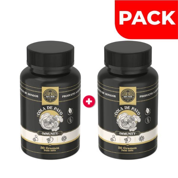 D&uacute;o Pack Mush Immunity Cola De Pavo C&aacute;psulas - Frasco 60 UN, , large image number null