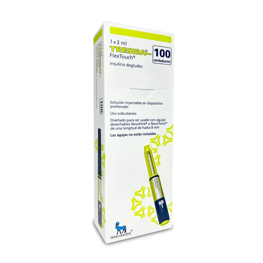Insulina Tresiba 100UI/ml Soluci&oacute;n inyectable en dispositivo prellenado - Caja 3 ML, , large image number null