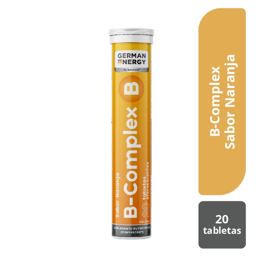 B-Complex B German Energy Sabor Naranja - Tubo 20 UN, , large image number null