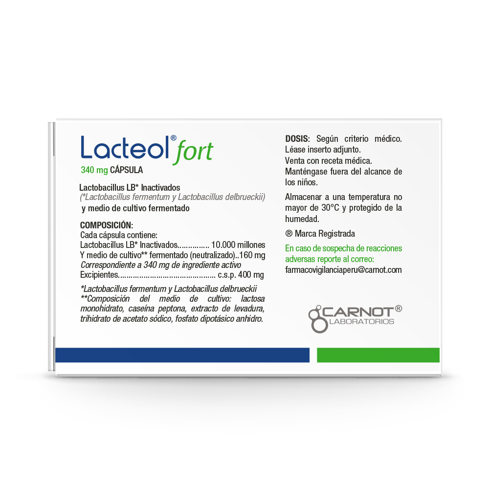 Lacteol Fort 340 mg C&aacute;psulas - Caja 16 UN, , large image number null