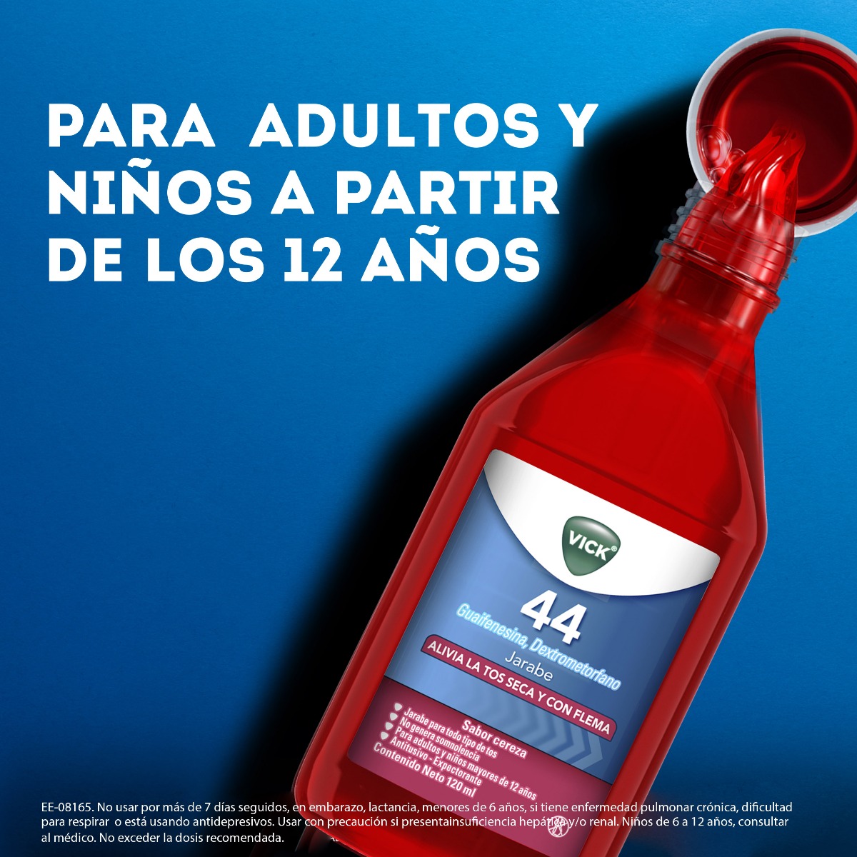 Vick 44 Jarabe Tos Seca Sabor Cereza - Frasco 120 ML, , large image number null
