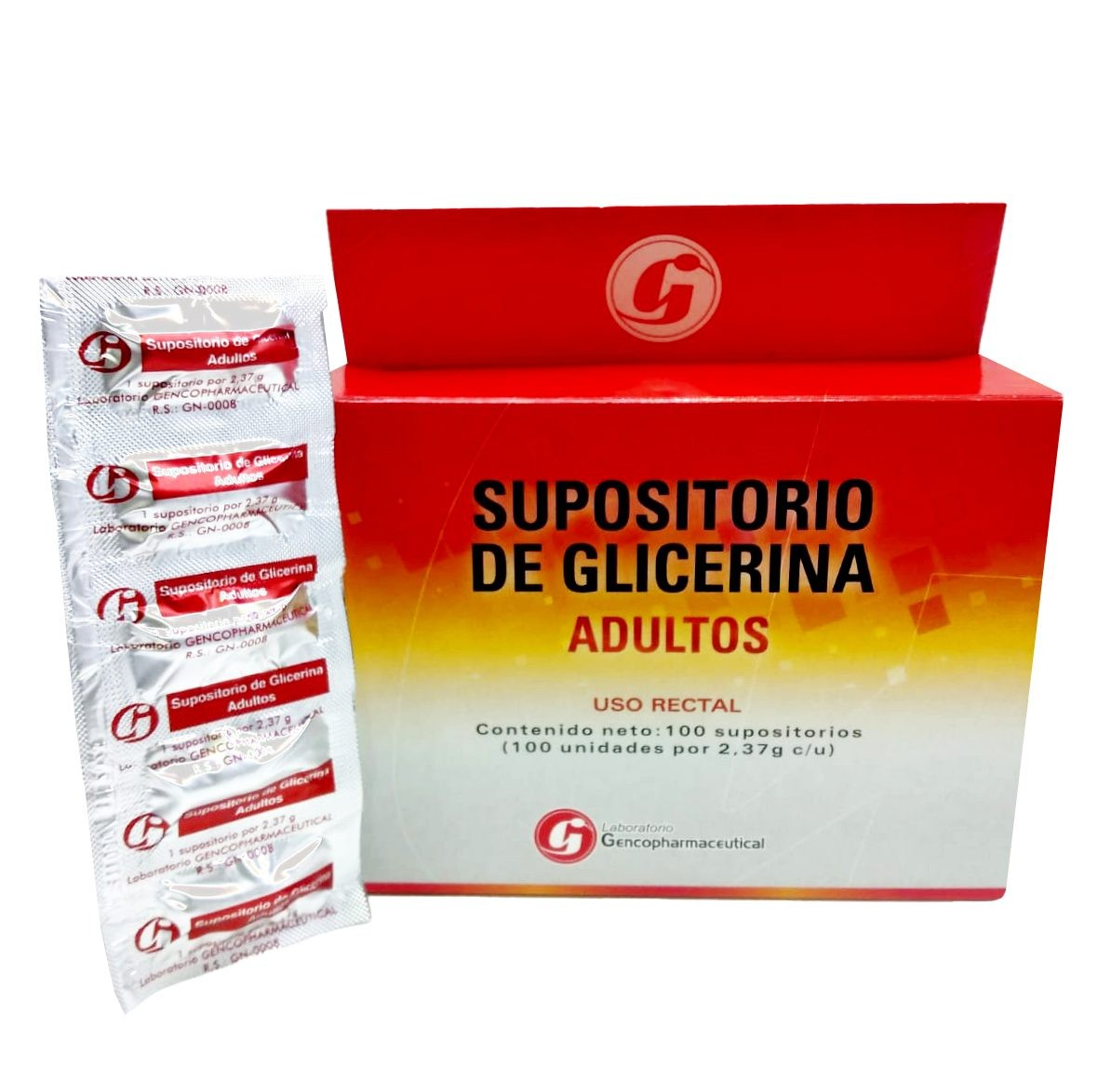 Supositorio De Glicerina Adulto Uso Rectal - Sobre 10 UN, , large image number null