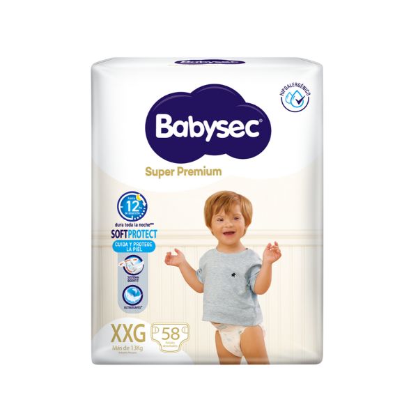 Pa&ntilde;al Babysec S&uacute;per Premium Talla XXG - Bolsa 58 UN, , large image number null