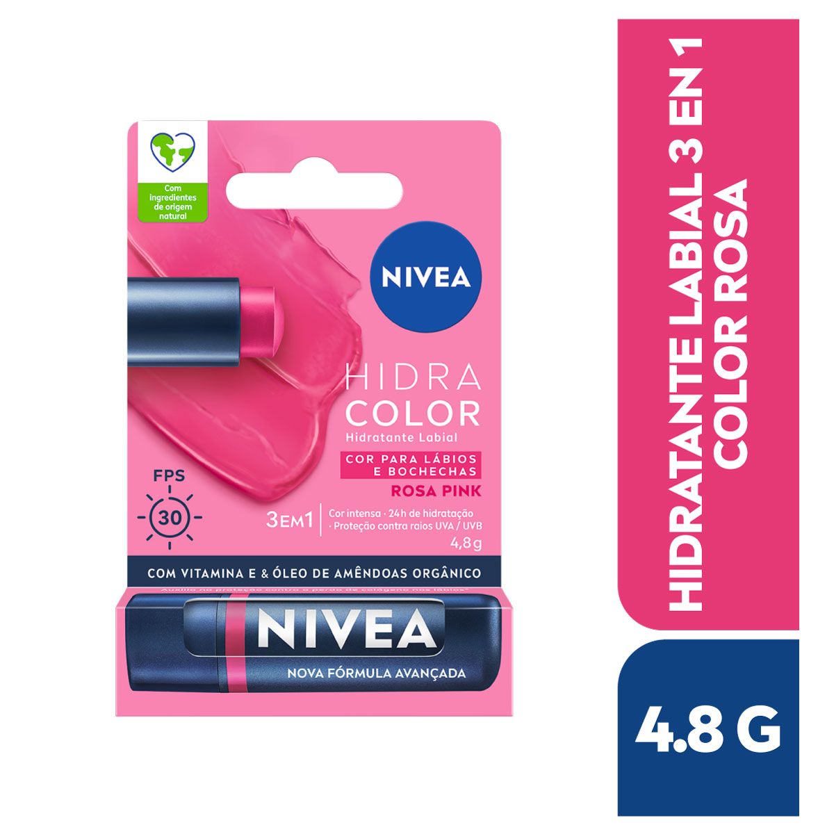 Labial Nivea Lip Care Pink FPS 30 - Tubo 4,8 G, , large image number null