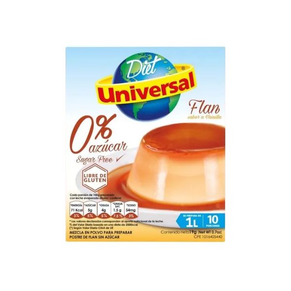 Flan Diet Universal Sabor Vainilla - Caja 19 G, , large image number null