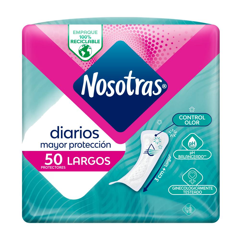 Nosotras Protectores Diarios Largo - Bolsa 50 UN, , large image number null