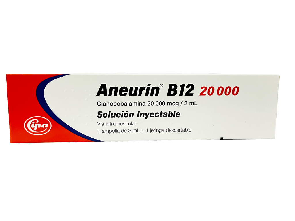 Soluci&oacute;n Inyectable Aneurin B12 20000, 20,000 mcg/2mL - Caja 1 UN, , large image number null