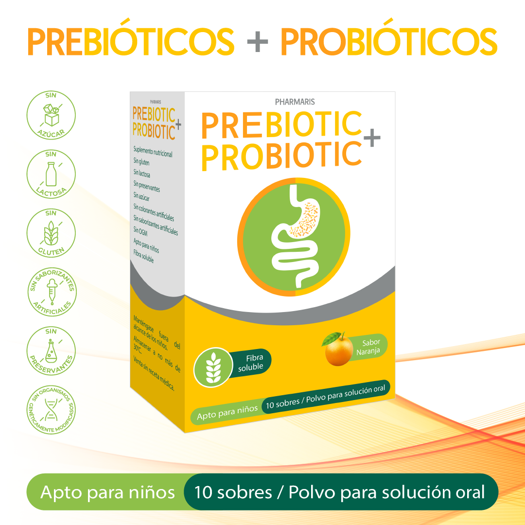 Pharmaris Prebiotic + Probiotic polvo para soluci&oacute;n oral - Caja 10 Sobres, , large image number null