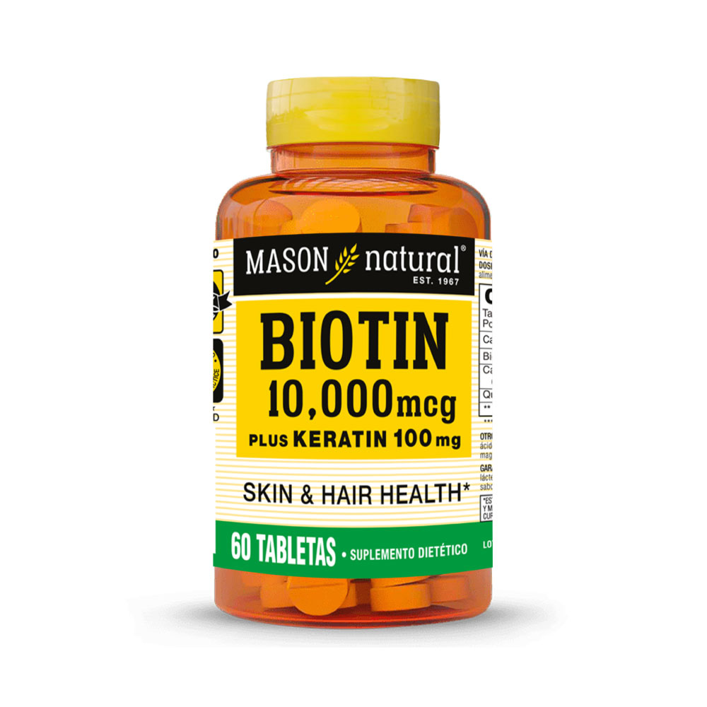 Biotina 10,000 Plus Keratina 100 Mg - Frasco 60 UN, , large image number null
