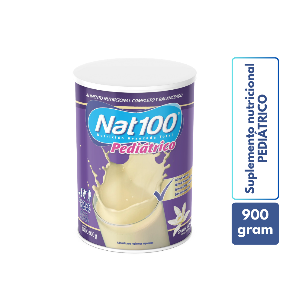 Nat100 Pediatrico Sabor Vainilla - Lata 900 GR, , large image number null