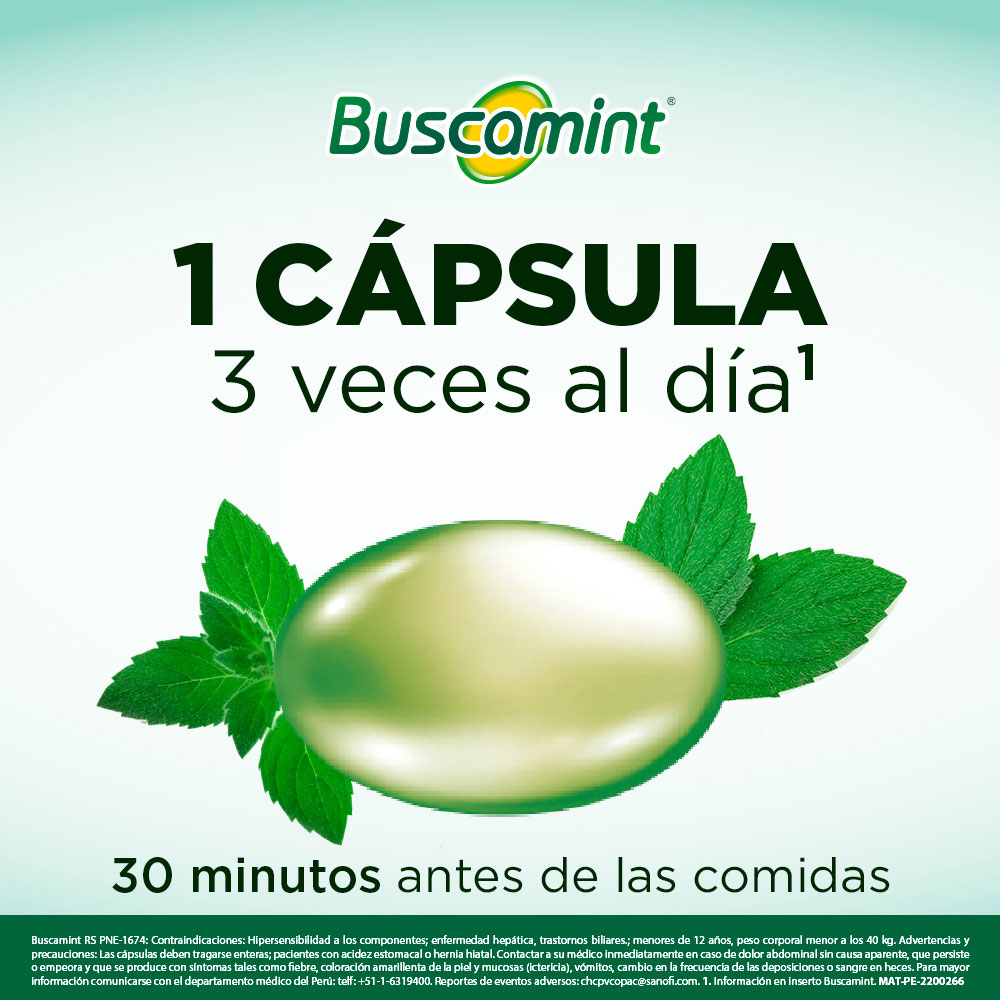 Buscamint C&aacute;psula Blanda Gastrorresistente - Caja 12 UN, , large image number null