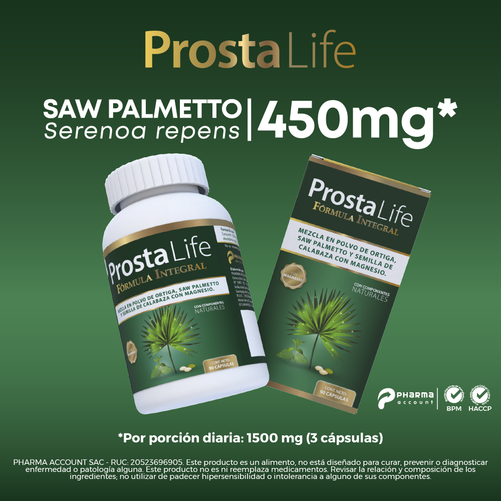 Prostalife Saw Palmetto C&aacute;psulas - Frasco 90 UN, , large image number null