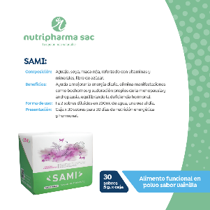Sami Sabor Vainilla Nutripharma - Caja 30 sachets, , large image number null