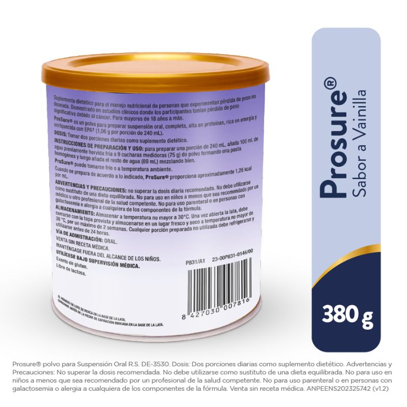 Prosure Polvo Vainilla - Lata 380 G, , large image number null
