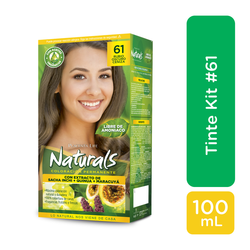 Kit Tinte para Cabello Naturals #61 Rubio Oscuro  - Caja 100ML, , large image number null