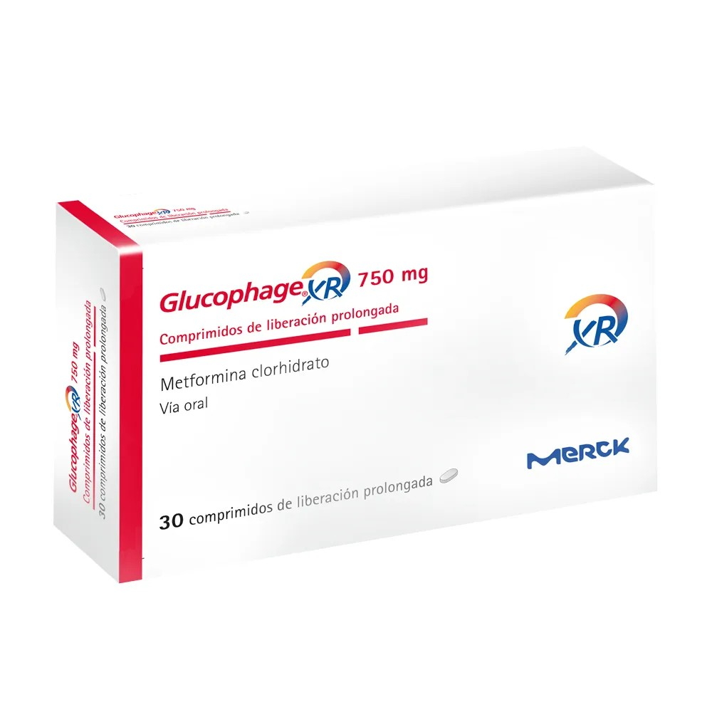 Glucophage XR 750 Mg Comprimido de Liberaci&oacute;n Prolongada - Caja 30 UN, , large image number null