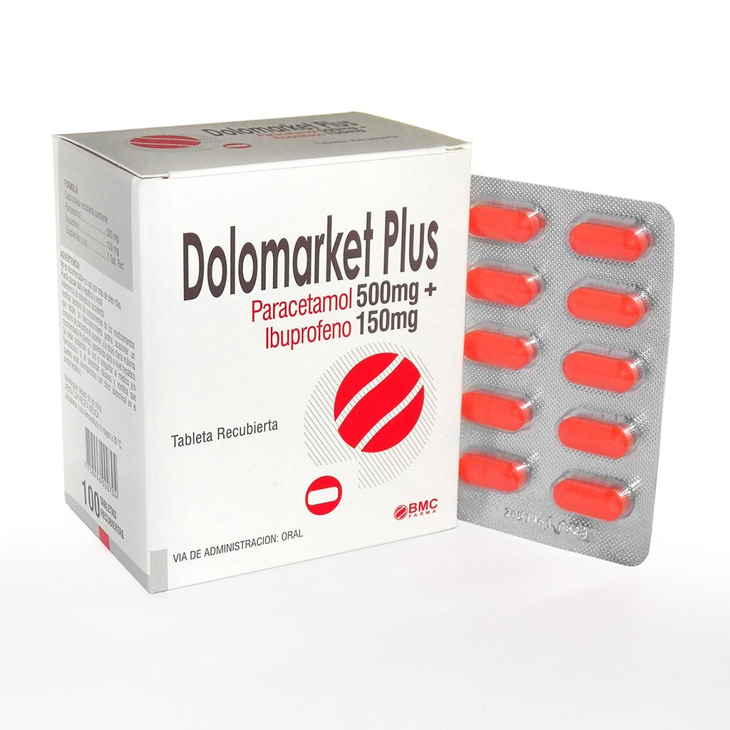 Dolomarket Plus 500 Mg + 150 Mg Tableta Recubierta - Bl&iacute;ster 10 UN, , large image number null