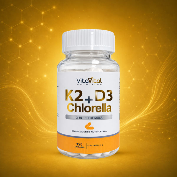 VitaVital K2 +D3 Chorella - Frasco 120 UN, , large image number null