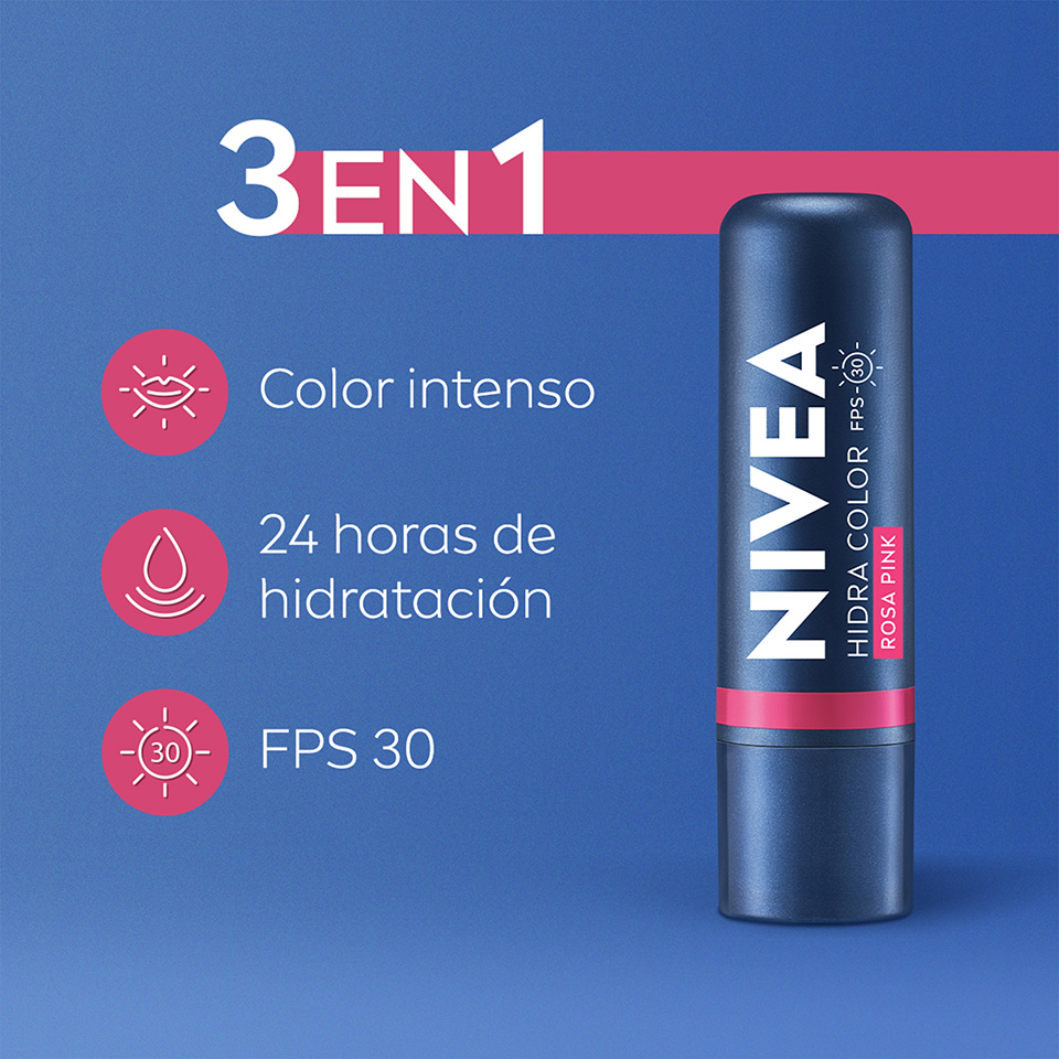 Labial Nivea Lip Care Pink FPS 30 - Tubo 4,8 G, , large image number null