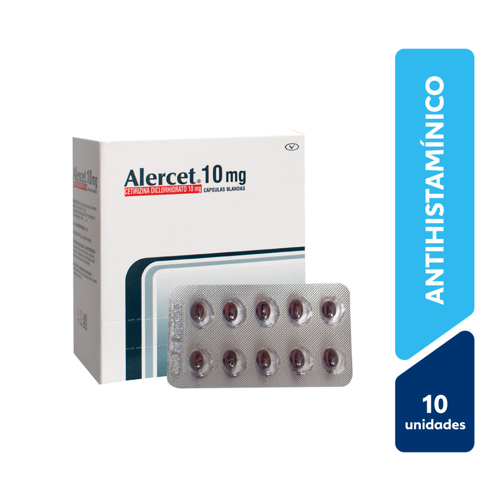 Alercet 10 Mg C&aacute;psulas Blandas - Bl&iacute;ster 10 UN, , large image number null
