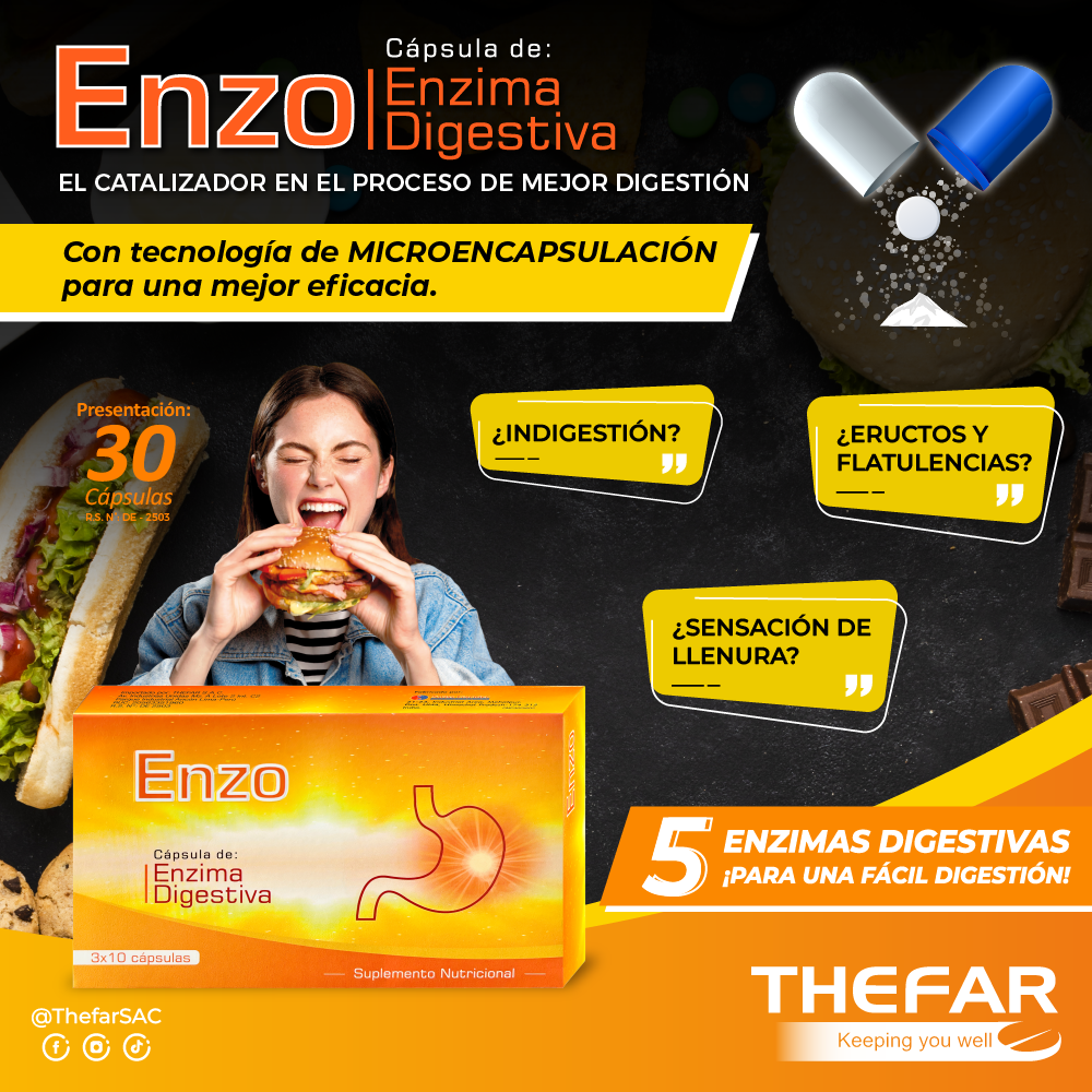 Enzo C&aacute;psulas De Enzimas Digestivas - Caja 30 UN, , large image number null