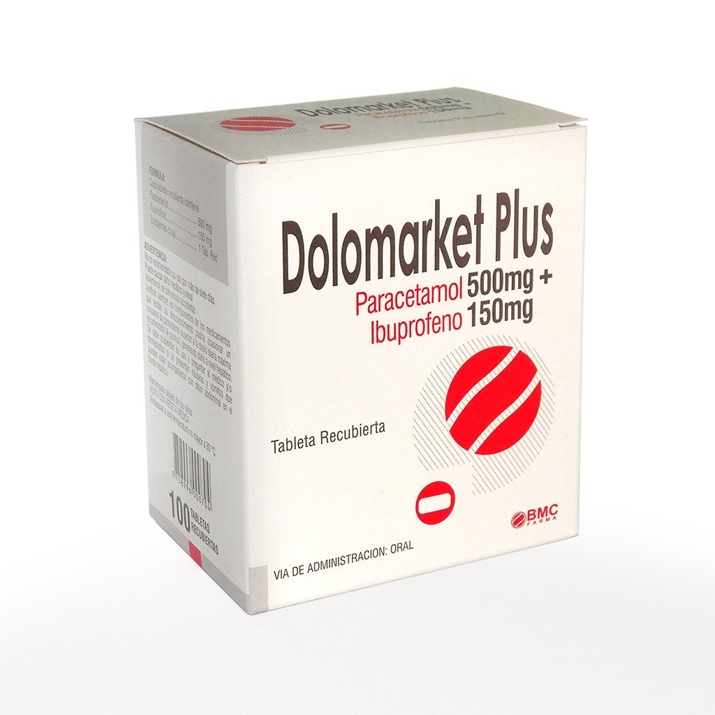 Dolomarket Plus 500 Mg + 150 Mg Tableta Recubierta - Bl&iacute;ster 10 UN, , large image number null