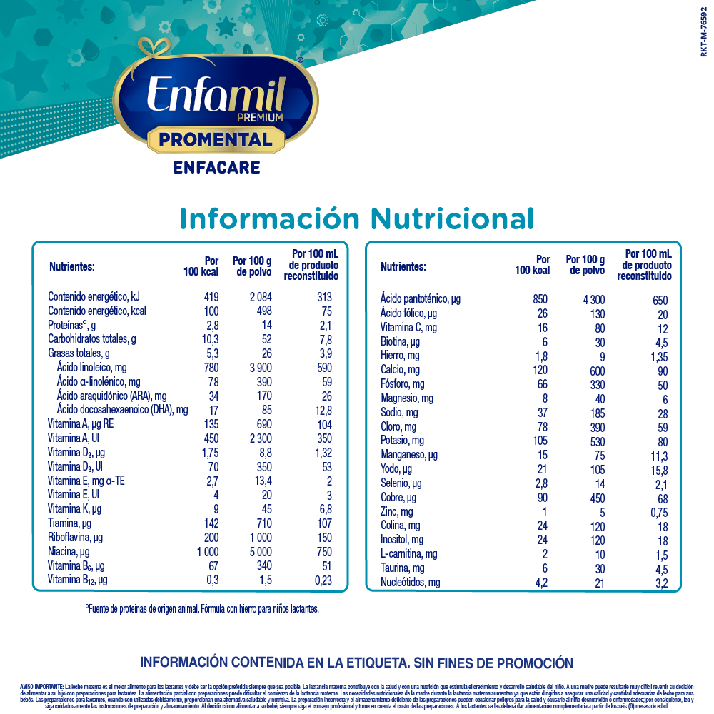 F&oacute;rmula infantil Enfamil Premium Promental Enfacare - Lata 385 g, , large image number null
