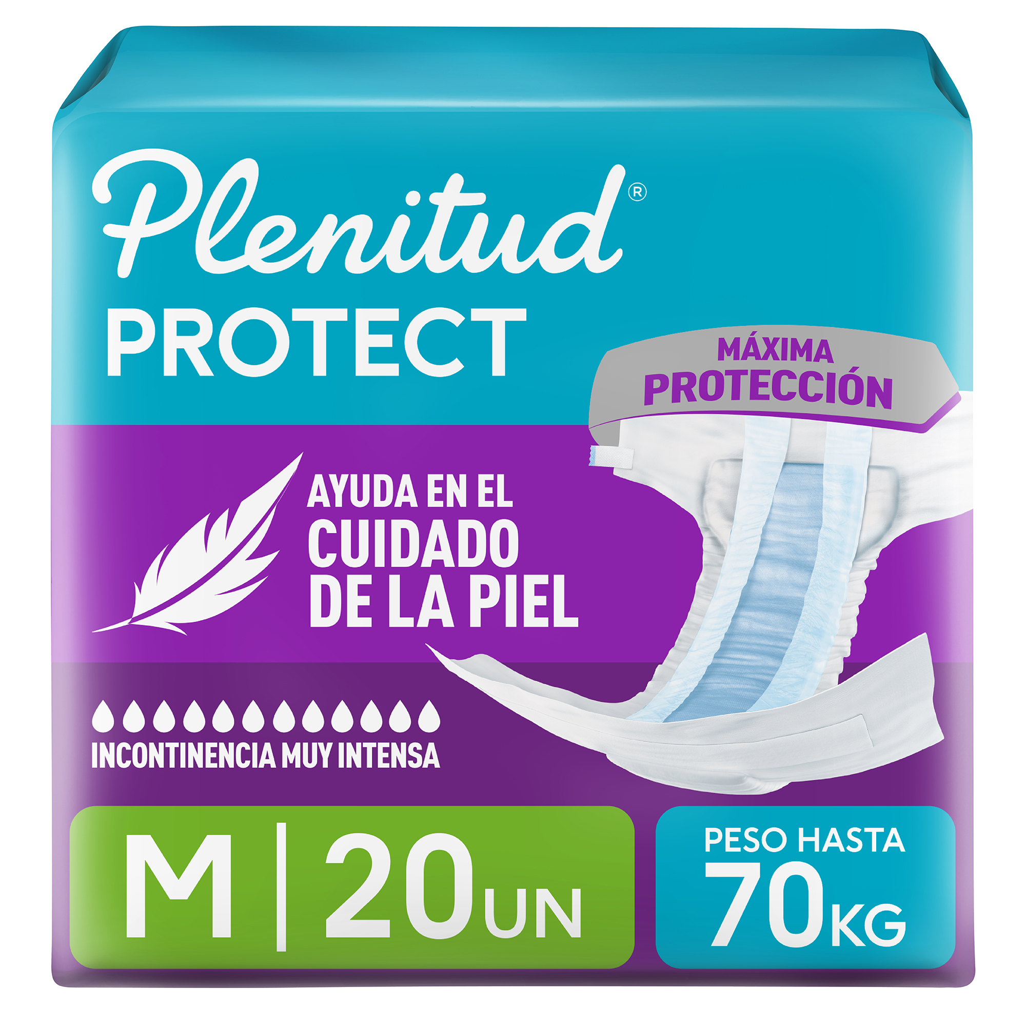 Pa&ntilde;al Plenitud Protect Talla M - Bolsa 20 UN, , large image number null