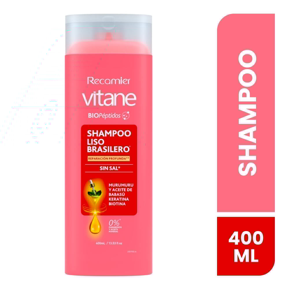 Vitane Shampoo Liso Brasilero - Frasco 400 Ml, , large image number null