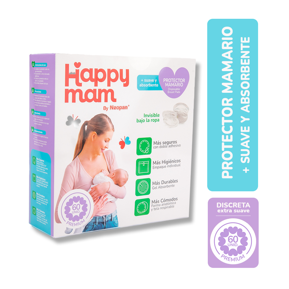 Protector Mamario Happymam - Caja 60 UN, , large image number null