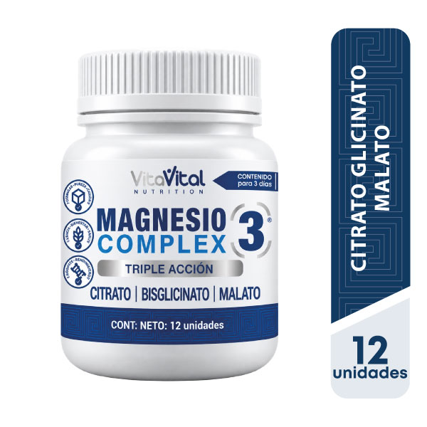 VitaVital Nutrition Magnesio Complex 3 - Frasco 12 UN, , large image number null