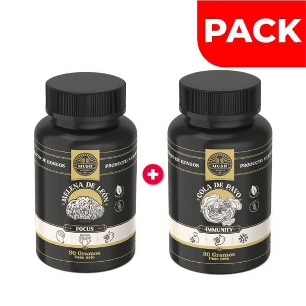 Mush Focus Melena De Le&oacute;n & Immunity Cola De Pavo - Pack 2 UN, , large image number null