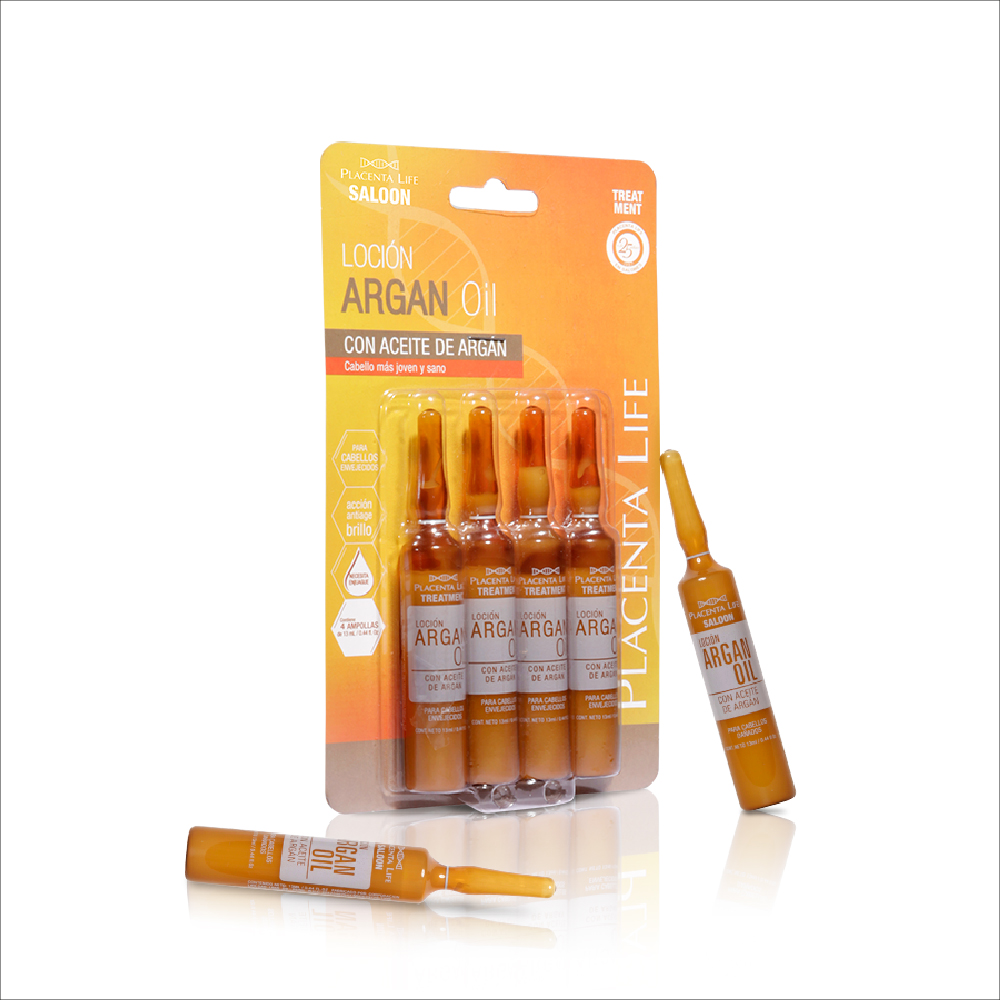 Placenta Locion Argan Oil Ampollas - Pack 4 UN, , large image number null