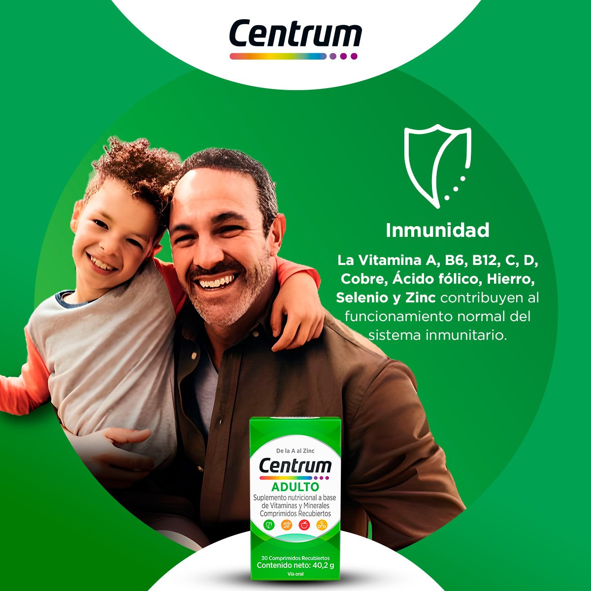 Suplemento Nutricional Centrum  Adulto - Frasco 30 UN, , large image number null