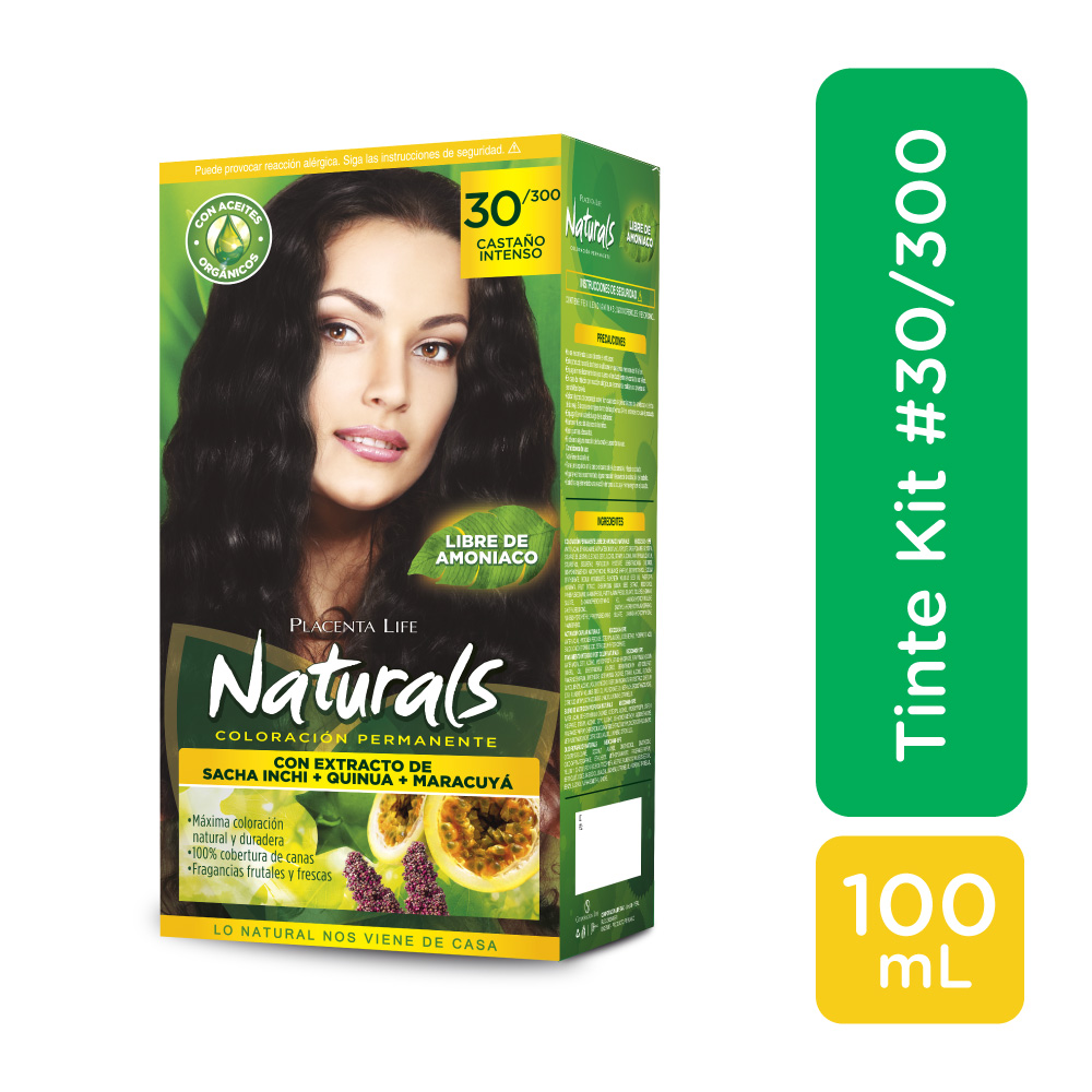 Kit Tinte para Cabello Naturals #30/300 Casta&ntilde;o Intenso  - Caja 100ML, , large image number null