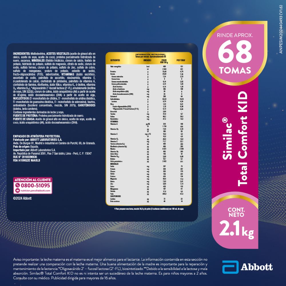 Similac Total Comfort KID - Caja 2.1 Kg, , large image number null