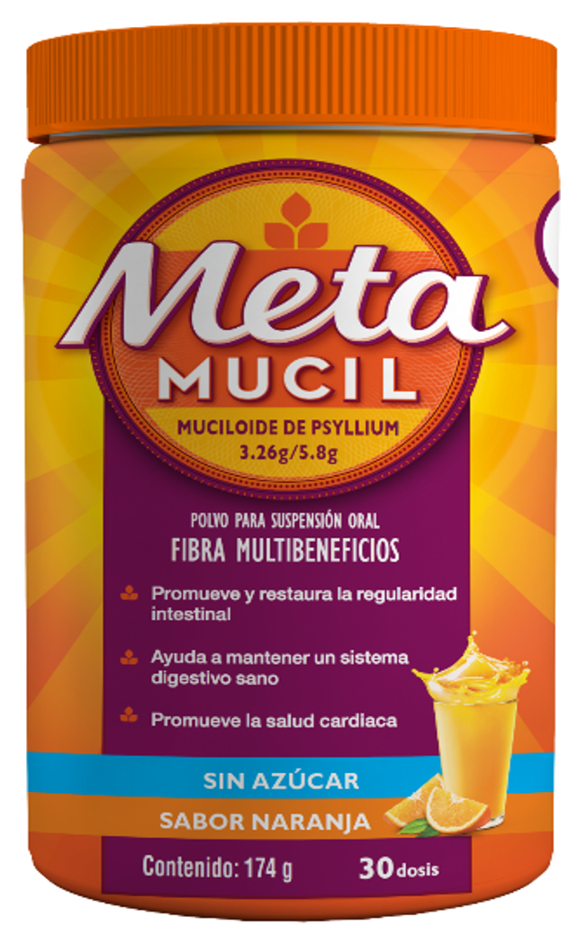 MetaMucil Polvo Sabor Naranja 3.26 g / 5.8g - Pote 174 Gr, , large image number null