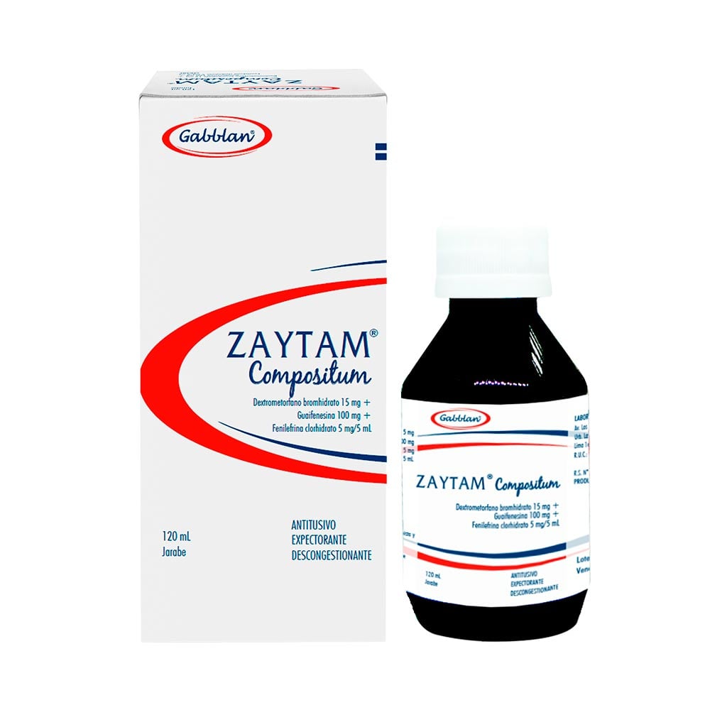 Zaytam Compositum 15mg+100mg+5mg/5ml Jarabe - Frasco 120 ML, , large image number null