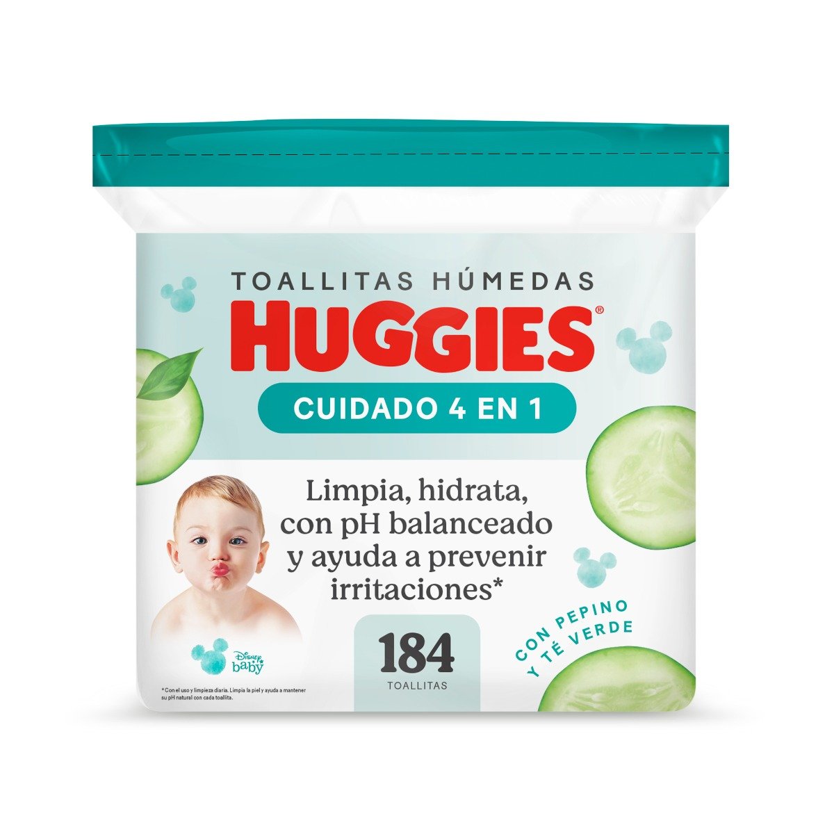 Toallitas H&uacute;medas Huggies 4en1 - Bolsa 184 UN, , large image number null