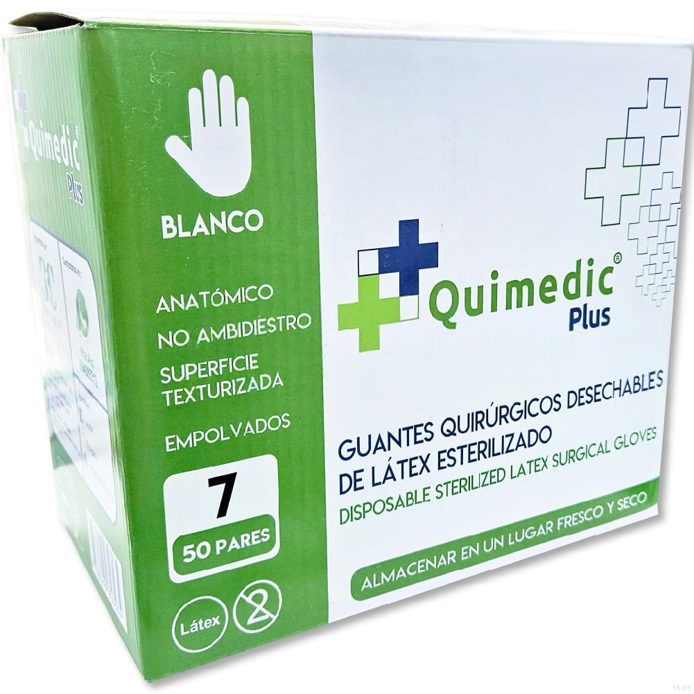 Guante Esteril 7 Quimedic Plus - Caja 50 Pares, , large image number null