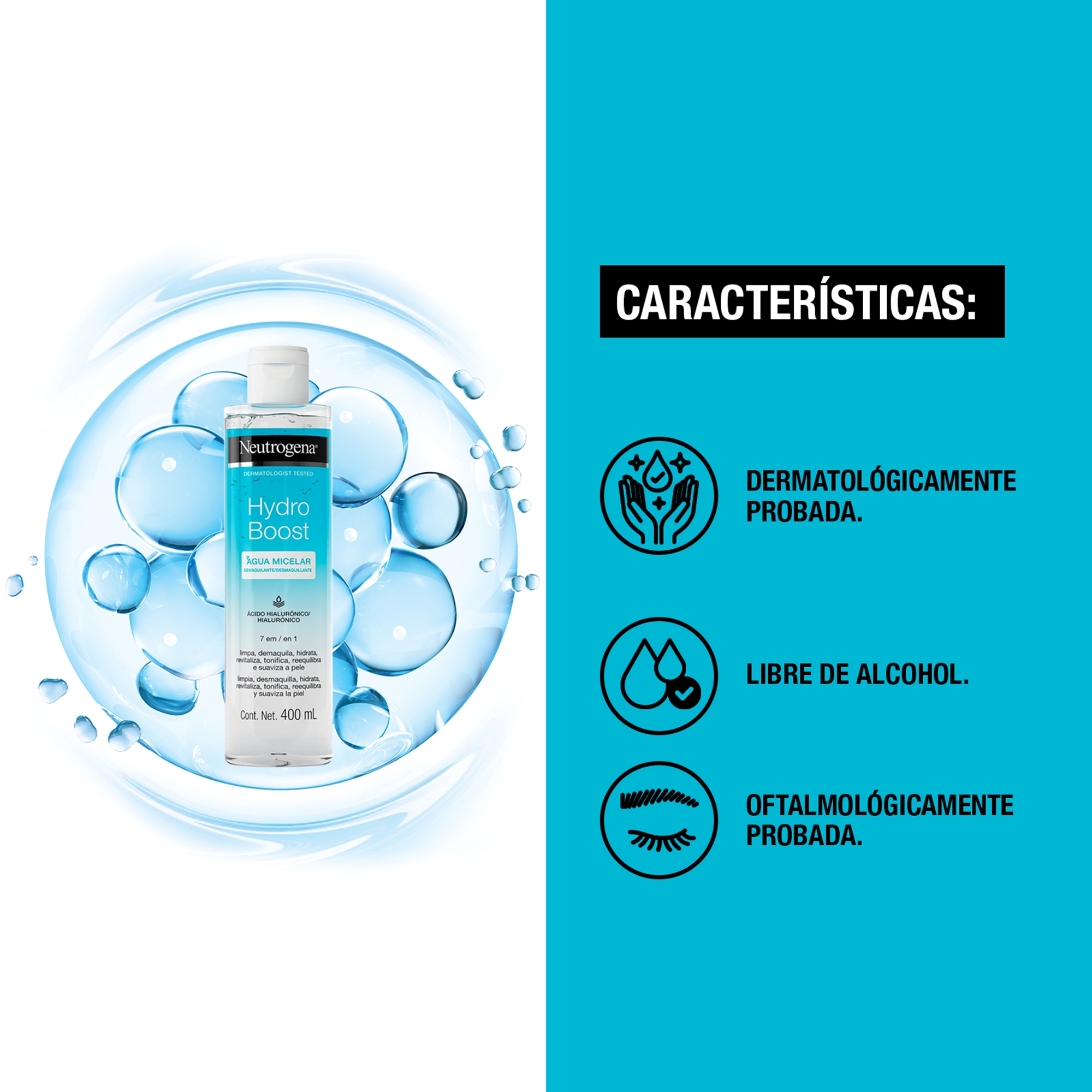 Agua Micelar Neutrogena Hydro Boost- Frasco 400 ml, , large image number null
